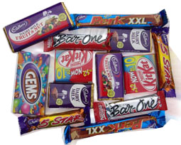 Basket of 25 Small MIx Chocolate of Dairy Milk, 5 Star, Kitkat.